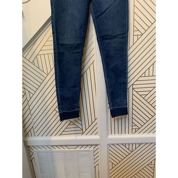 Loft Women Dark Wash Raw Hem Skinny Jean Size 0/25 - Picture 3 of 8